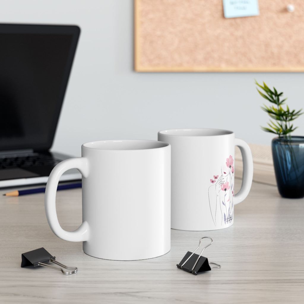 Be You-Floral Watercolor Ceramic Mug — (11oz & 15oz)