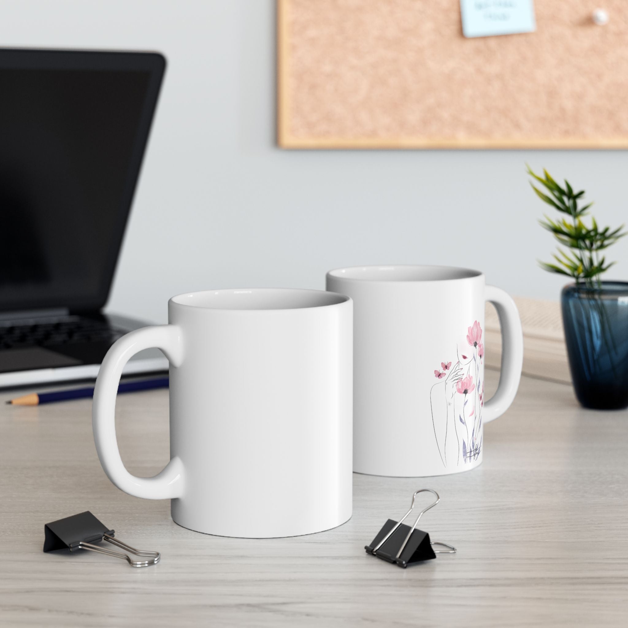 Be You-Floral Watercolor Ceramic Mug — (11oz & 15oz)