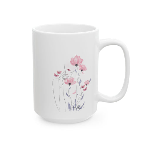 Be You-Floral Watercolor Ceramic Mug — (11oz & 15oz)
