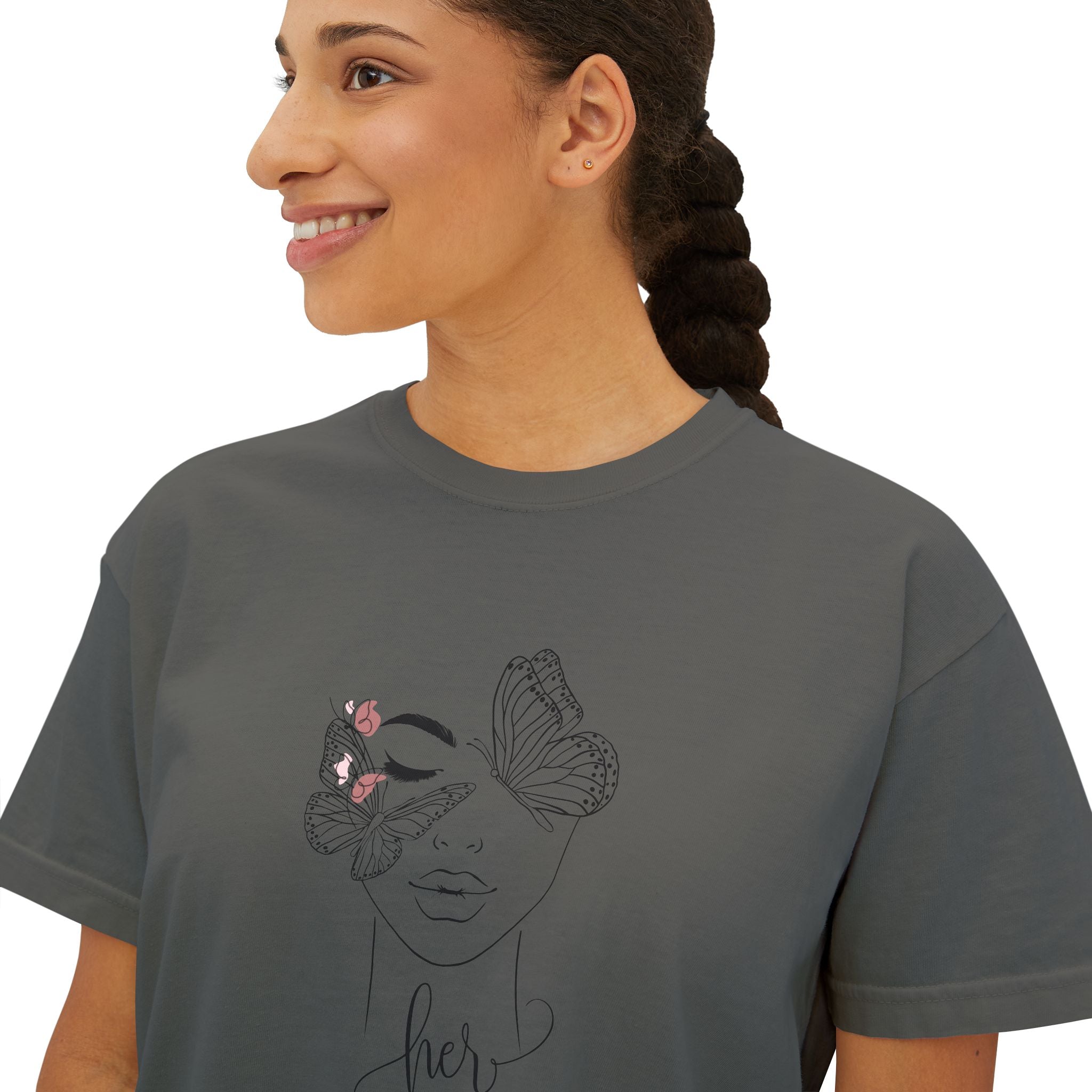 Floral HER Boxy Tee