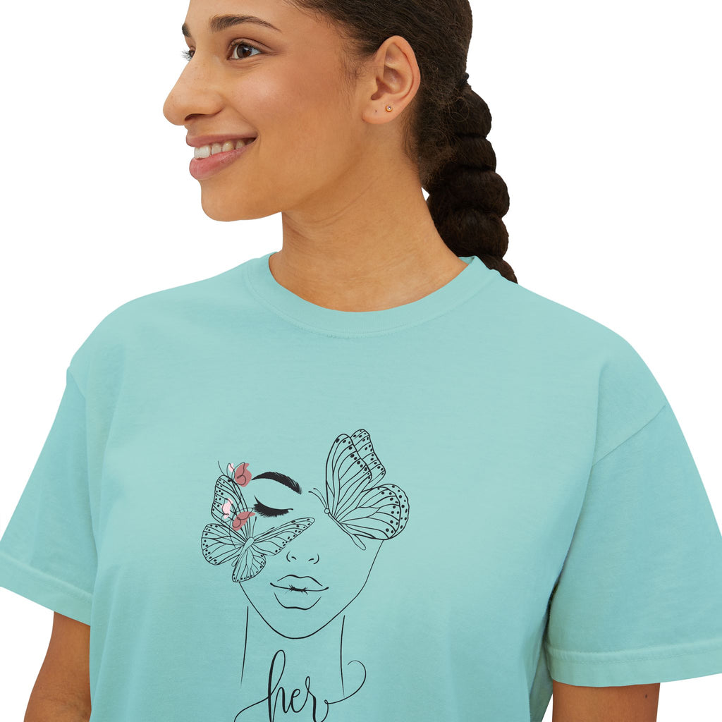 Floral HER Boxy Tee